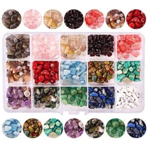 Zestaw naturalnych kamieni koralików do robienia biżuterii 600 szt.