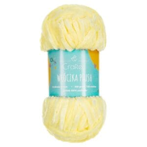 Włóczka Plush do szydełkowania 6 mm jasnożółta #2