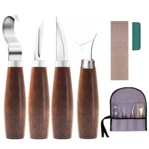 Noże do rzeźbienia w drewnie dłuta stolarskie 7 el. w etui