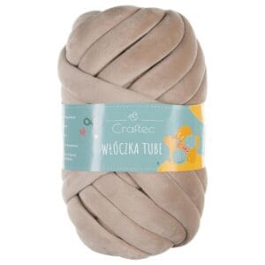 Włóczka Tube do szydełkowania, wyplatania 20 mm beżowa #35