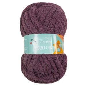 Włóczka Chenille do szydełkowania, wyplatania 20 mm burgundowa #27