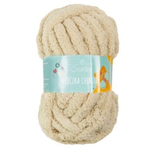 Włóczka Chenille do szydełkowania, wyplatania 20 mm cappuccino #25