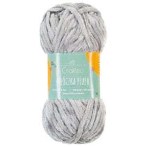 Włóczka Plush do szydełkowania 6 mm jasnoszara #5