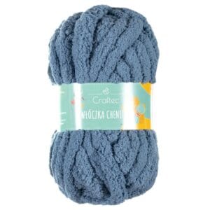 Włóczka Chenille do szydełkowania, wyplatania 20 mm niebieska #22
