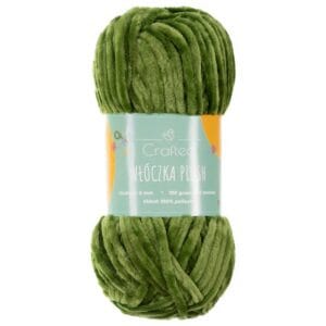 Włóczka Plush do szydełkowania 6 mm oliwkowa zieleń #34