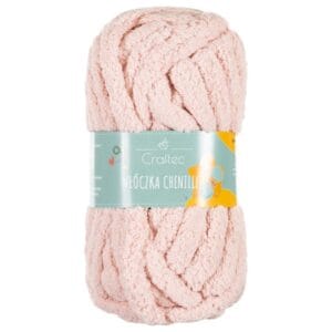 Włóczka Chenille do szydełkowania, wyplatania 20 mm pudrowy róż #3