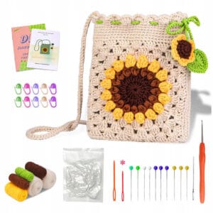 Zestaw do szydełkowania torebka ze słonecznikiem