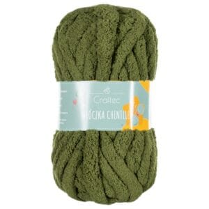 Włóczka Chenille do szydełkowania, wyplatania 20 mm zielona #2