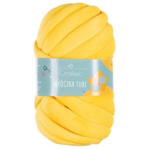 Włóczka Tube do szydełkowania, wyplatania 20 mm żółta #24