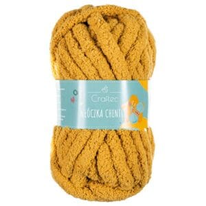 Włóczka Chenille do szydełkowania, wyplatania 20 mm żółta #7