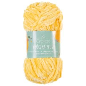 Włóczka Plush do szydełkowania 6 mm żółta #17