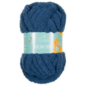 Włóczka Chenille do szydełkowania, wyplatania 20 mm granatowa #21