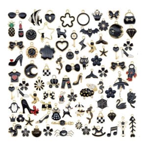 Charmsy metalowe czarne do biżuterii 30 szt.