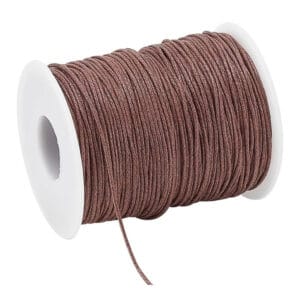 Sznurek jubilerski bawełniany woskowany brązowy 1 mm 90 m