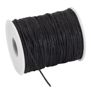 Sznurek jubilerski bawełniany woskowany czarny 1 mm 90 m