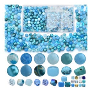 Zestaw niebieskich koralików do bransoletek i biżuterii 900 szt.