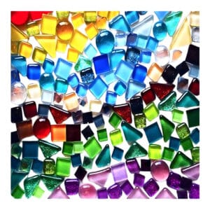 Szklane płytki mozaikowe nieregularne 1x1 cm 500g