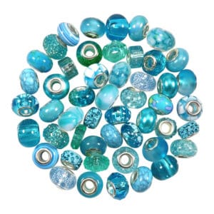 Koraliki europejskie akrylowe błękitne 11-14 mm 50 szt.