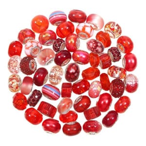 Koraliki europejskie akrylowe czerwone 11-14 mm 50 szt.