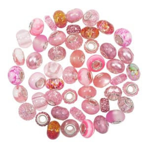 Koraliki europejskie akrylowe różowe 11-14 mm 50 szt.