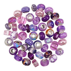 Koraliki europejskie akrylowe fioletowe 11-14 mm 50 szt.