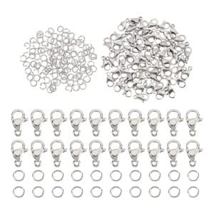 Zapięcia do biżuterii 60 karabińczyków 120 ogniw otwartych stal nierdzewna