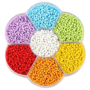 Szklane koraliki do biżuterii kolorowe 2 mm zestaw 5250 szt.