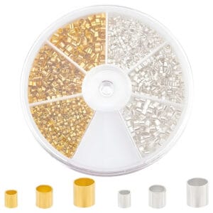 Koraliki dystansowe mosiężne złote i srebrne 3000 szt.