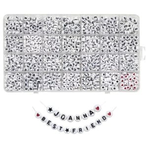 Akrylowe koraliki literki do bransoletek i biżuterii komplet 1450 szt.