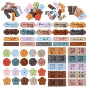 Metki do przyszycia do rękodzieła "Handmade with Love" 50 szt.