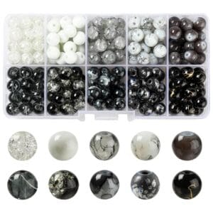 Zestaw szklanych koralików do bransoletek kolczyków 8 mm 200 szt.