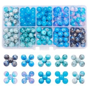 Zestaw szklanych koralików do robienia biżuterii 8 mm 200 szt.