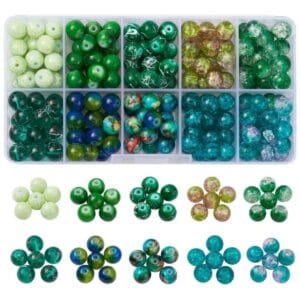 Zestaw szklanych koralików do biżuterii Crackle 8 mm 200 szt.