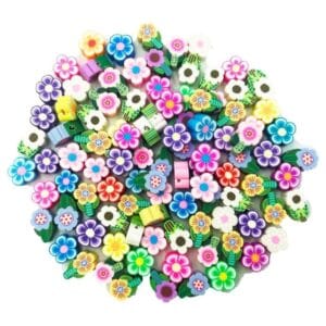 Koraliki kwiatki z gliny polimerowej do biżuterii 100 szt.