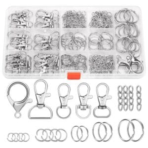 Zestaw do robienia breloków karabińczyki ogniwa łańcuszki 300 el.